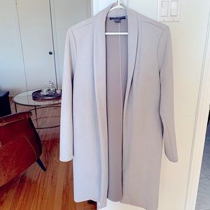 Grey Suede-Like Over Coat